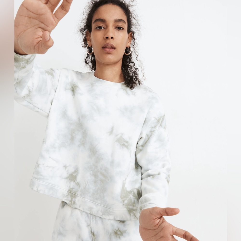Madewell Terry cotton Tie-Dye Sweatshirt cropped